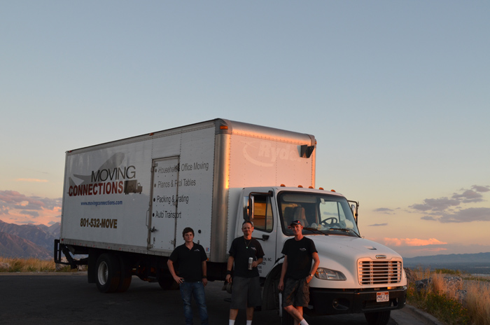 Mike, JC, and C6 next to Moving Connection Truck