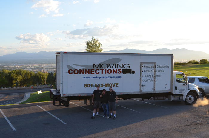 Mike, JC, and C6 next to Moving Connection Truck