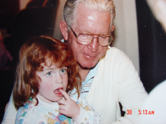 With Grandpa Bill as a young girl. ~1990