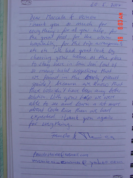 Uncle Mark writing about a vacation a few months before passing away