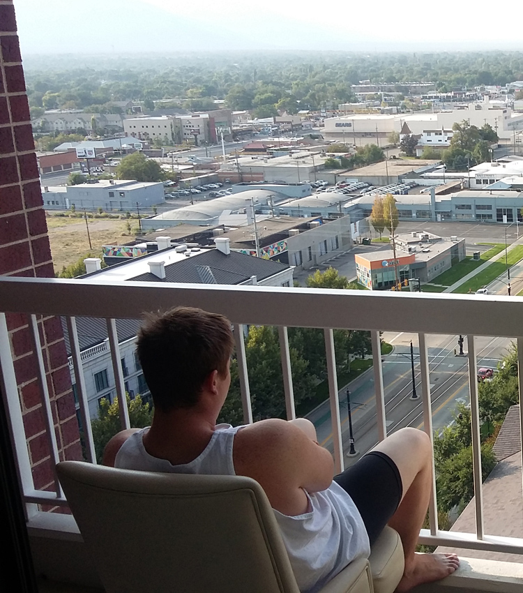 Mike at the hotel