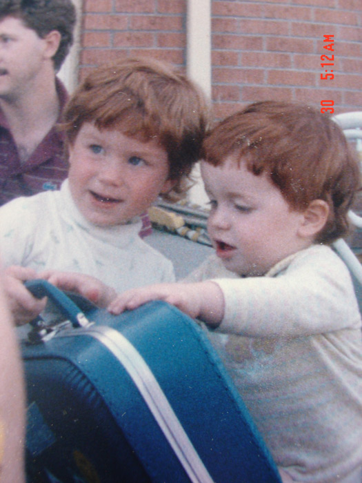 With Cat as toddlers. ~1987